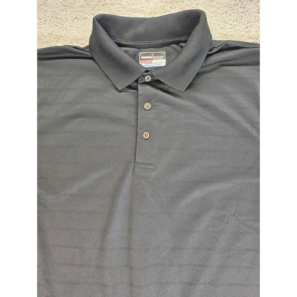 Grand Slam Performance Polo Mens Large Black Airflow Short Sleeve Golf Shirt